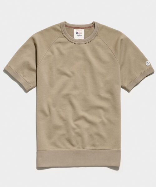 image of a light brown short sleeve sweater shirt