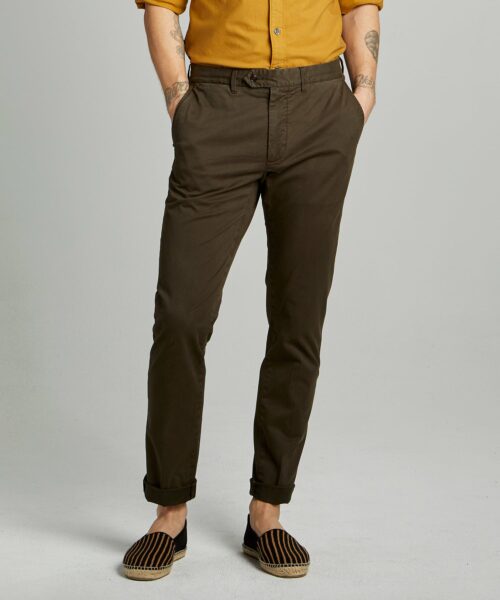 image of person modeling olive chino pants
