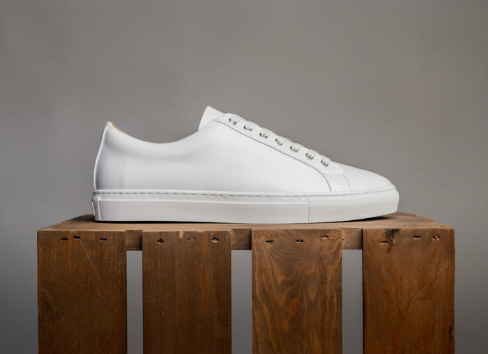 white leather sneaker