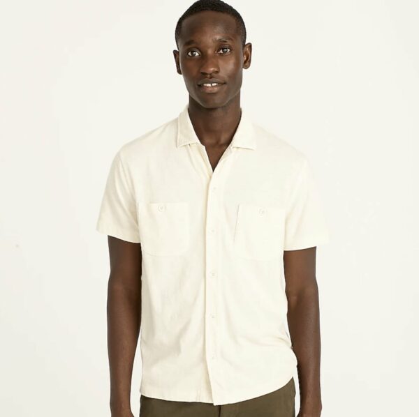 image of a man wearing a camp collar shirt