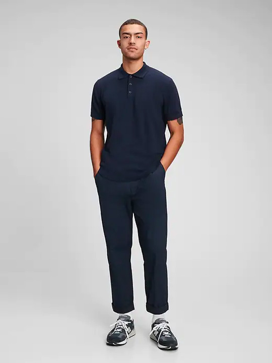 navy sweater polo