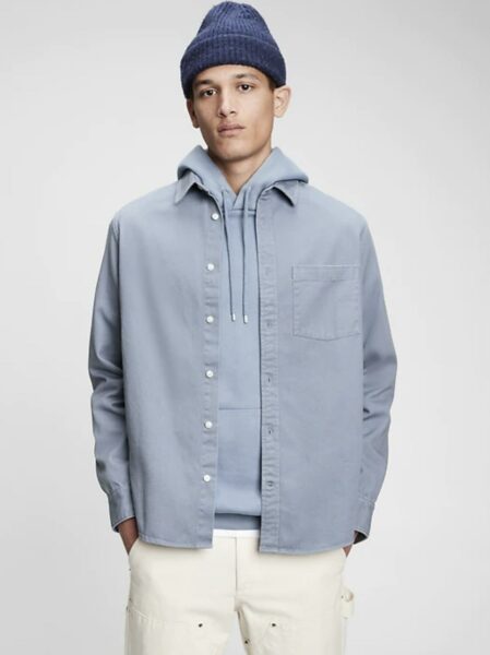 image of light blue twill shirt