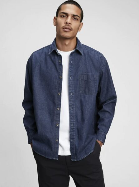 image of an oversized denim shirt jacket