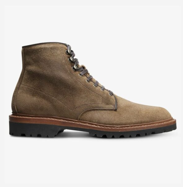 image of a brown suede boot with lug sole