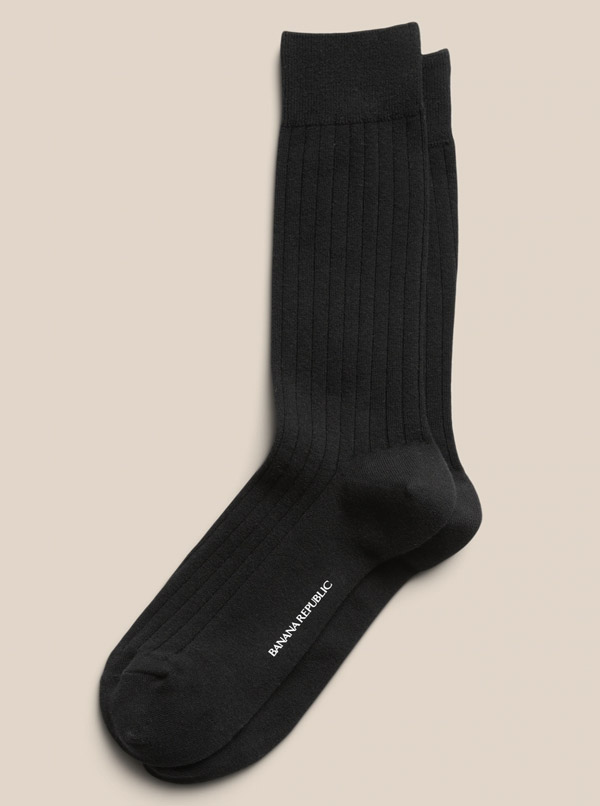 image of black ribbed socks