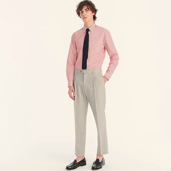 image of grey wool suit pant