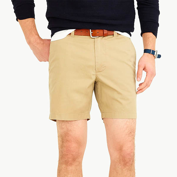 image of khaki stretch chino shorts