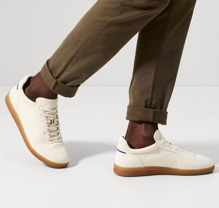 image of white leather low top shoes