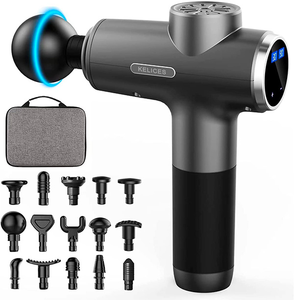 image of an electronic hand held massage gun