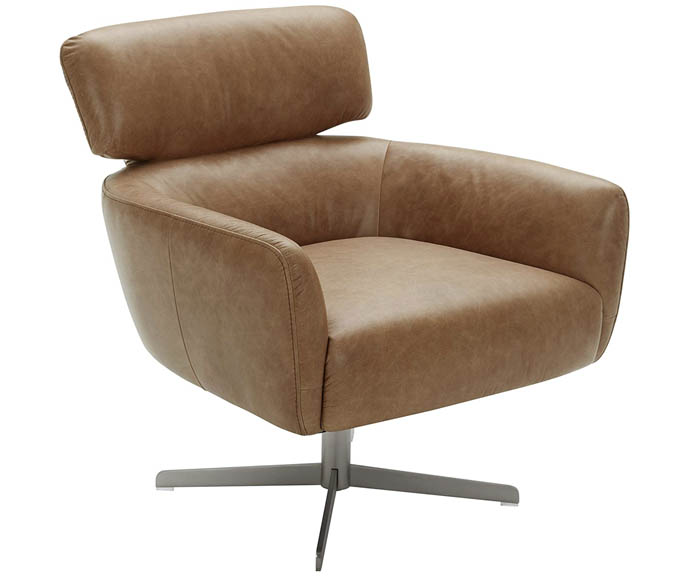 rivet leather accent chair