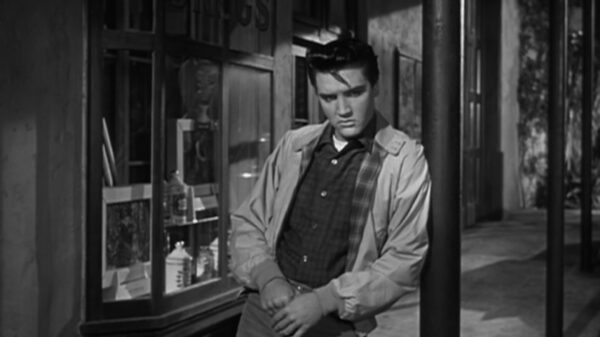 image of a black and white photo of elvis presley