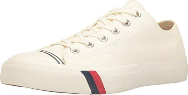 image of a white low top sneaker shoe
