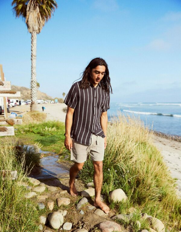 image of a person wearing striped short sleeve shirt
