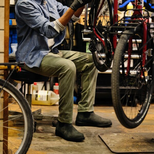 image of a person wearing green chore pants