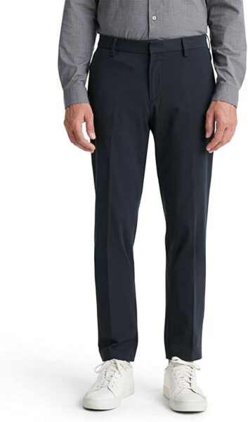 image of a person wearing dark blue trouser pants