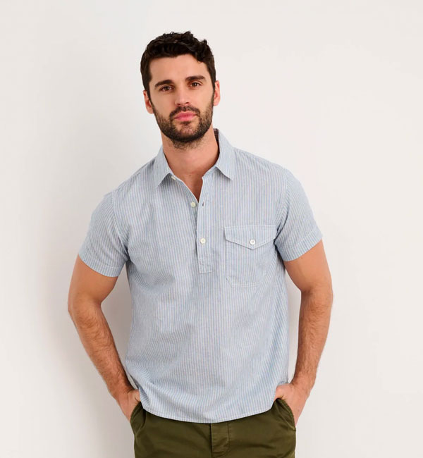 alex mill striped popover shirt