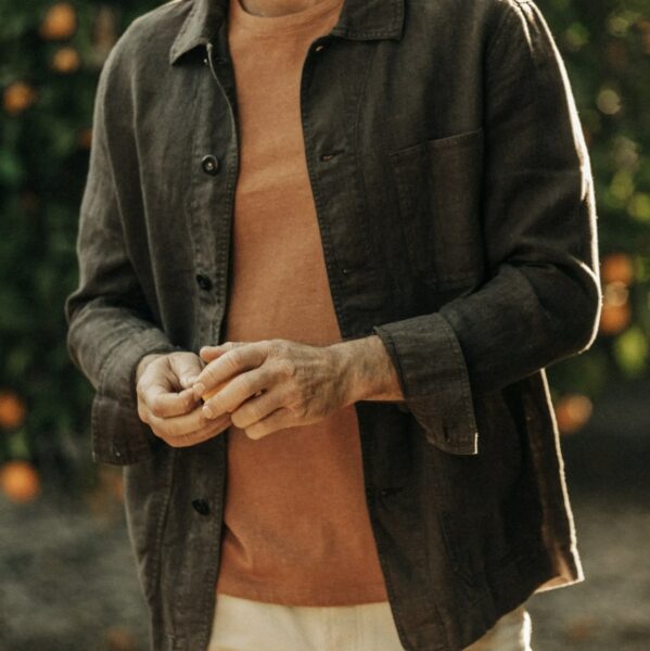 image of a person wearing a hemp jacket