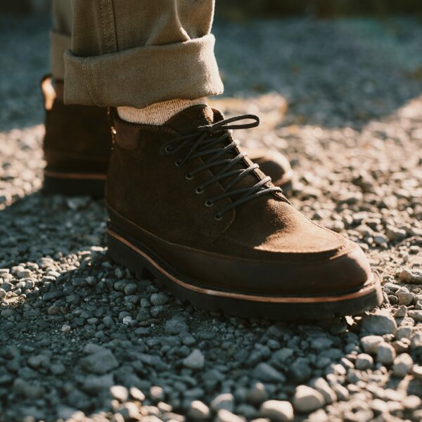 image of a person wearing a brown boot