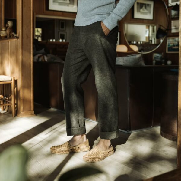 image of a person wearing grey chino pants