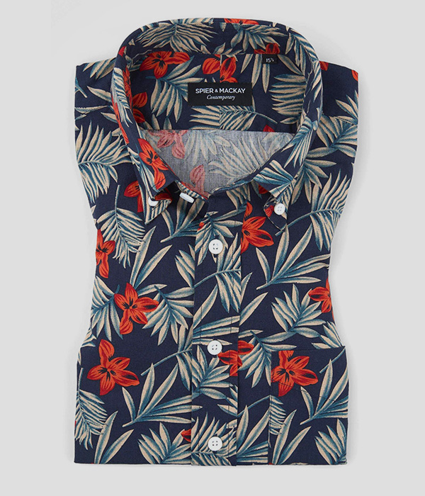 image of a floral print button up shirt