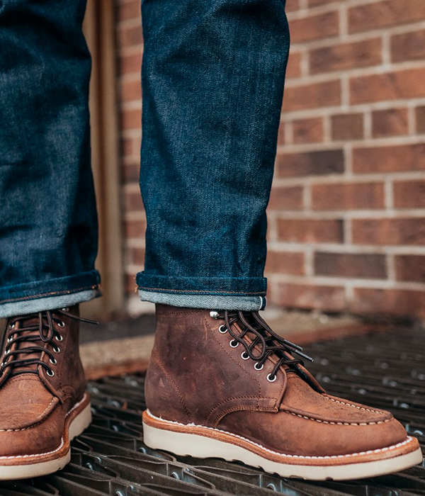 image of moc toe style boot shoes