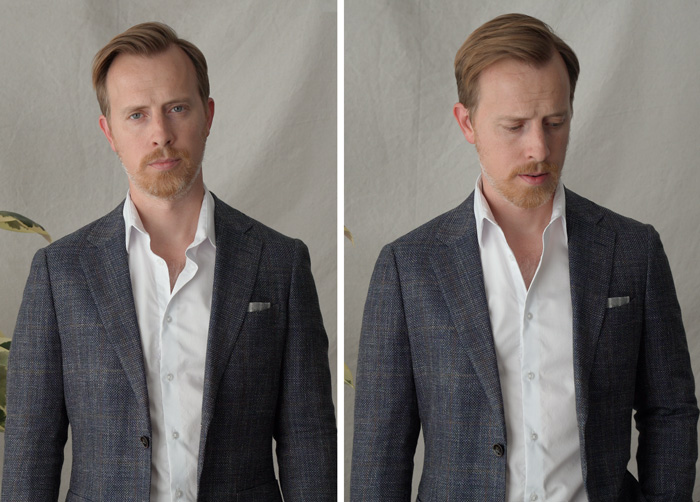 before and after photo showing the use of slick collar