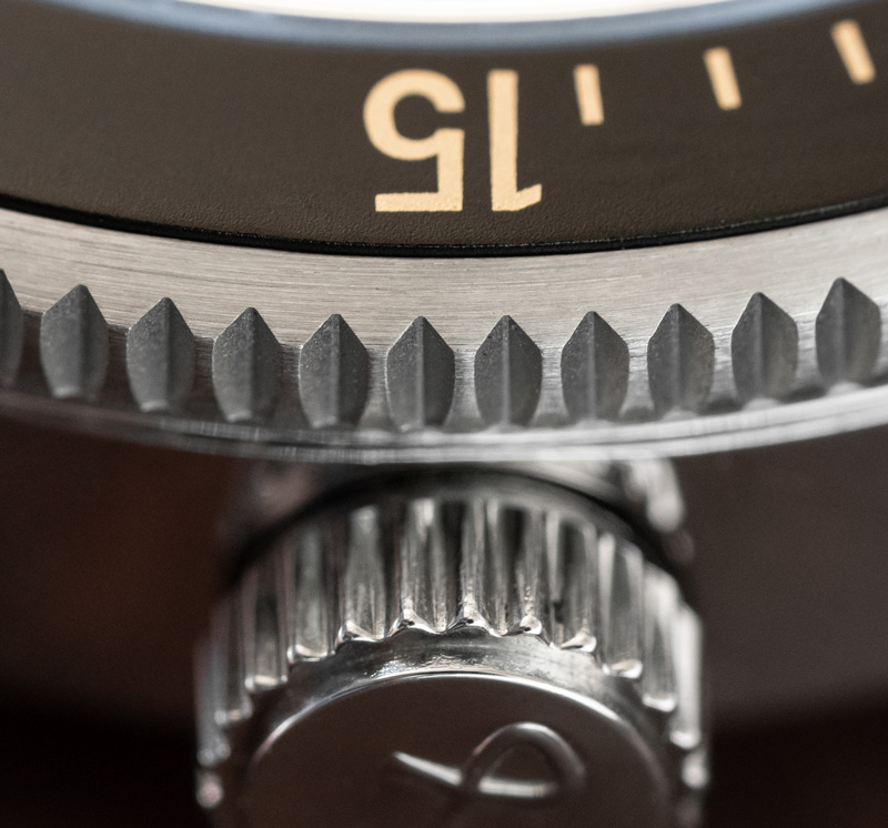 close up of watch bezel