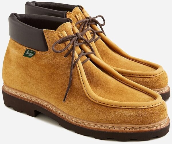 a derby style lace up boot in roughout suede