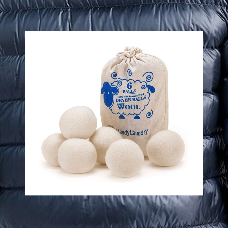 dryer balls next to bag