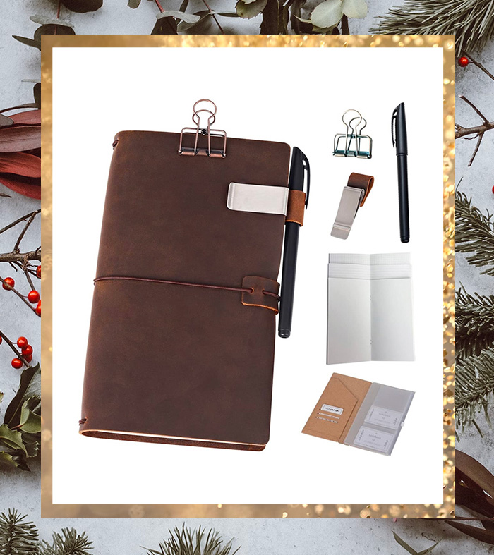 a leather journal set
