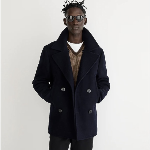 a man wearing a peacoat