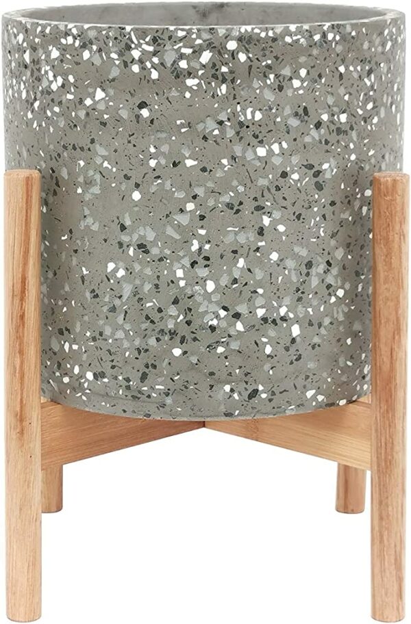 a grey terrazzo style planter