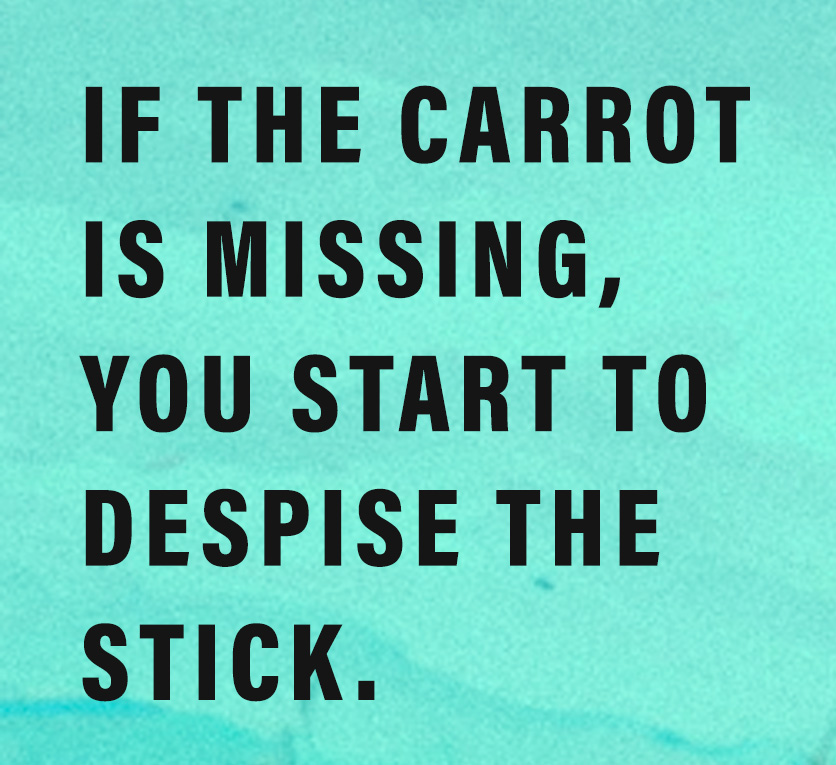 discipline pull quote: "if the carrot is missing, you start to despise the stick."
