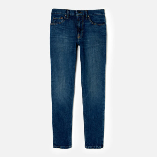slim fit blue jeans