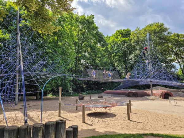 an outdoor playground area