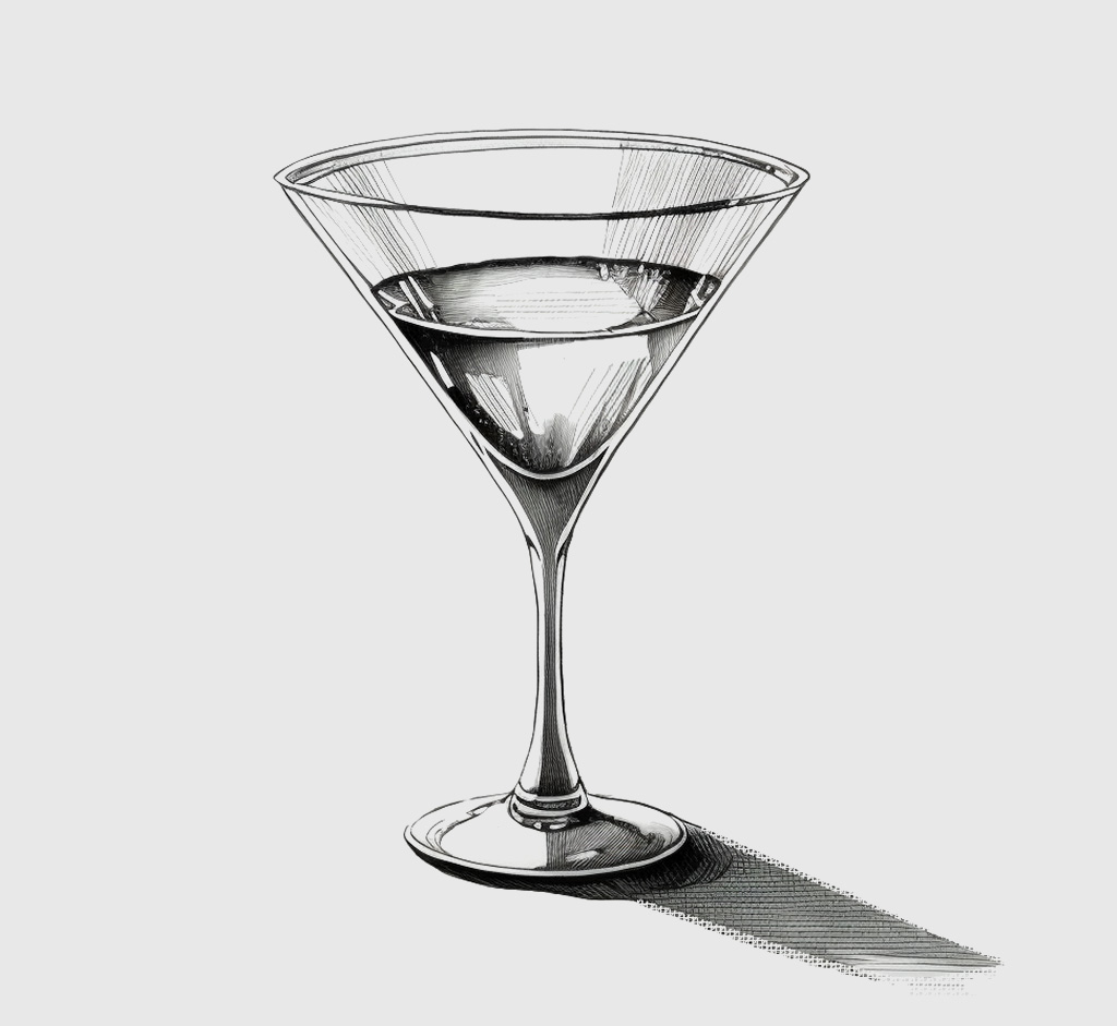 illustration of a cone shaped cocktail glass