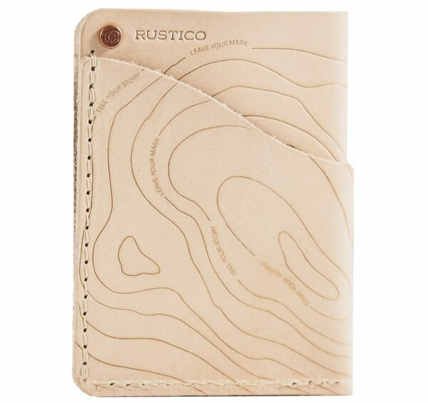 a leather wallet with wave pattern design