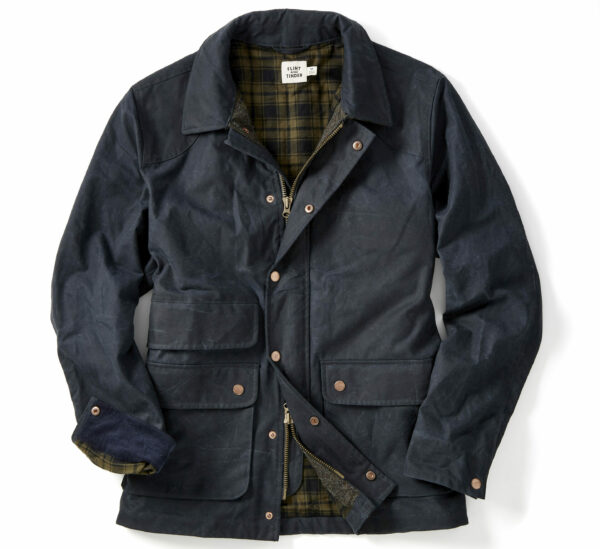 a flannel lined waxed jacket