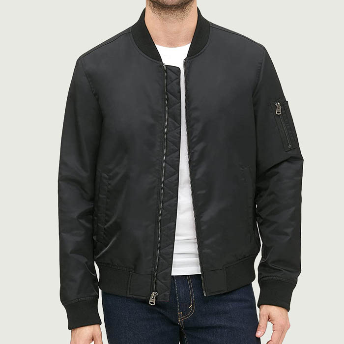 black bomber jacket