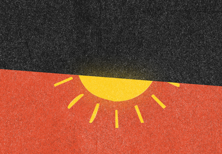 a sun partially hidden