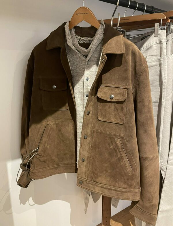 a suede trucker style jacket
