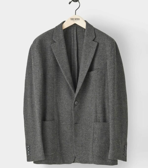a grey sport coat