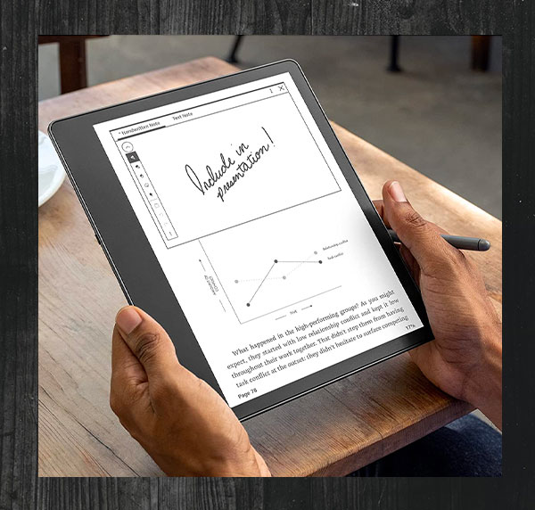 an electronic reading device with writing and note feature