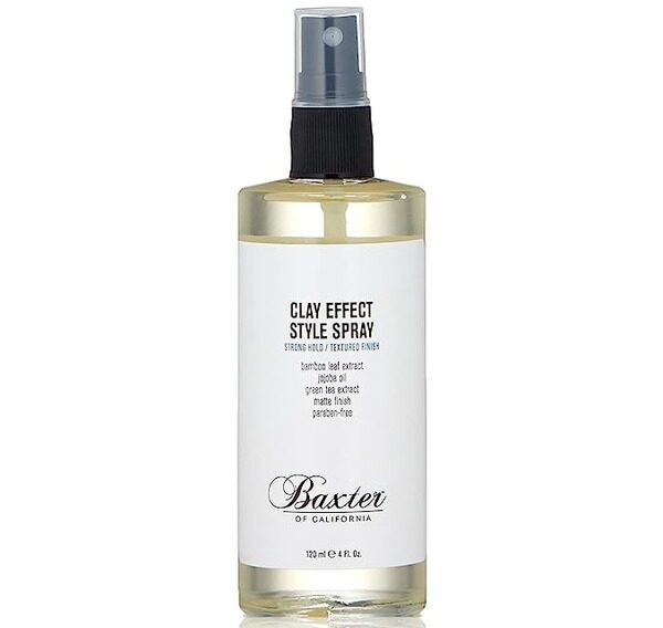 a bottle of clay spray hair product