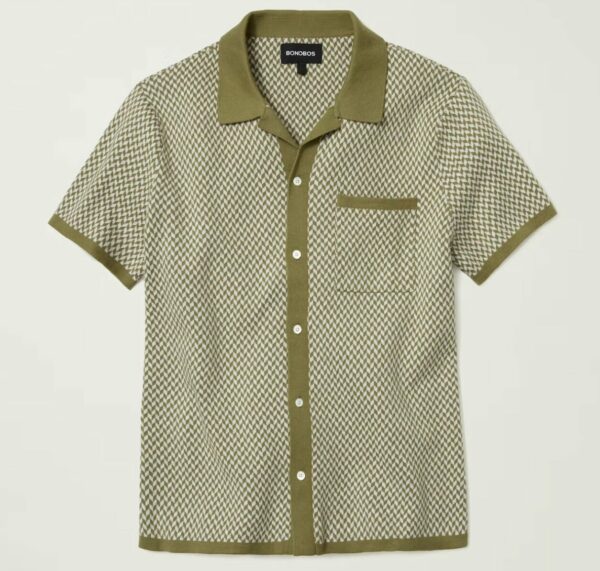 a geometric pattern sweater polo