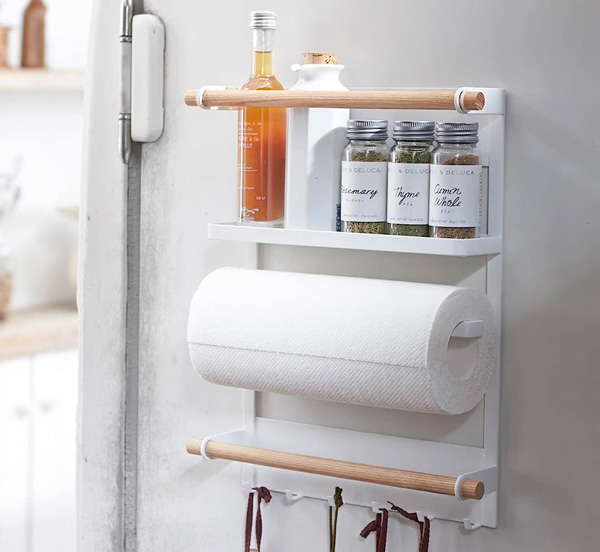 a kitchen storage rack
