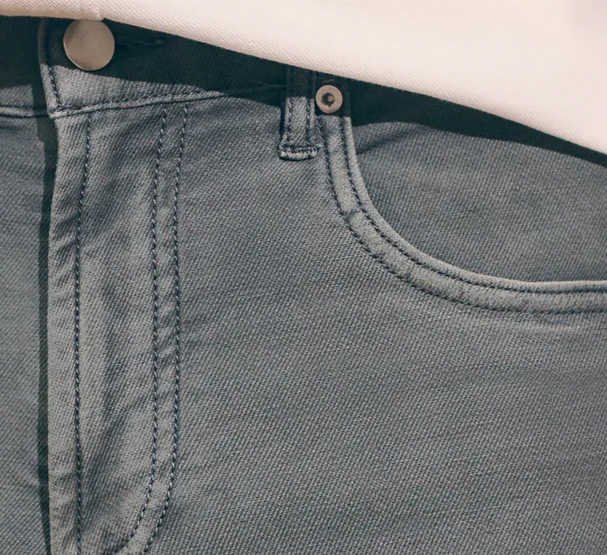 close up of french terry fabric of the Faherty pants