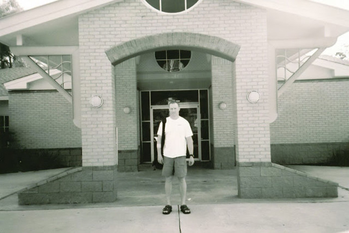 borland standing outside of treatment center