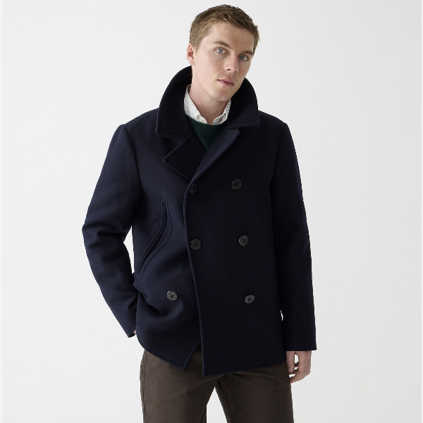man wearing a peacoat