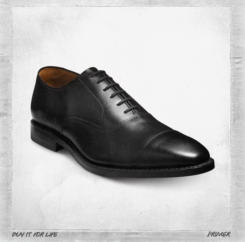 black allen edmonds cap toe shoes
